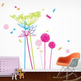 fluoro dandelions wall stickers by funky little darlings