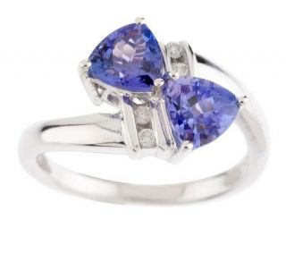 Sterling 1.00 ct tw Tanzanite Trillion Cut Bypass Ring —