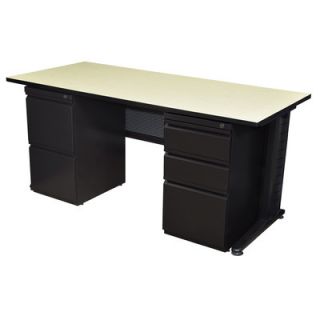 Regency Double Pedestal Computer Desk MDP7230 Desktop Finish Maple