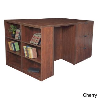 Regency Seating Stand Up 2 Lateral File/ 2 Desk Quad With Bookcase End Cherry Size Legal