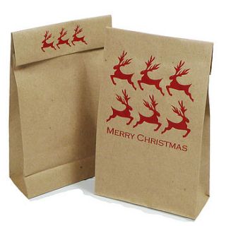 christmas reindeer gift bag by becky broome