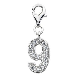 Amore La Vita™ Cubic Zirconia Number 9 Charm in Sterling Silver