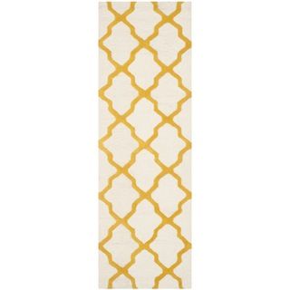 Safavieh Handmade Moroccan Cambridge Ivory/ Gold Wool Rug (26 X 6)