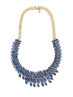 Gold Mesh & Marquise Bib Necklace by Cara Couture Jewelry