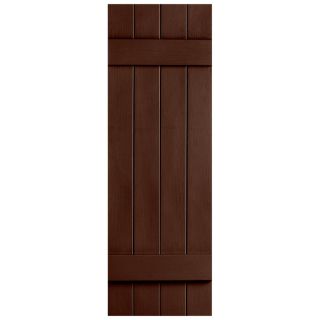 Severe Weather 2 Pack Brown Board and Batten Vinyl Exterior Shutters (Common 47 in x 14 in; Actual 47 in x 14.31 in)