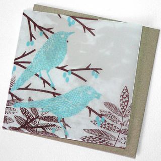 handmade two birds birthday card by linokingcards