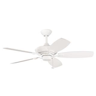 Satin Natural White Five blade Ceiling Fan With Pull chain Switch