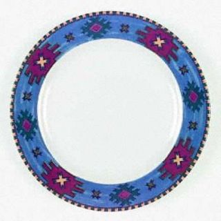 Signature Taos Cobalt Dinner Plate, Fine China Dinnerware   Multicolor Geometric