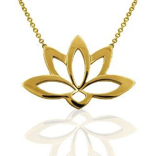 14K White Gold Lotus Buddhist Symbol Pendant P&P Luxury Jewelry