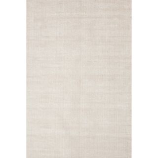 Hand loomed Solid Pattern Ivory Rug (9 X 13)