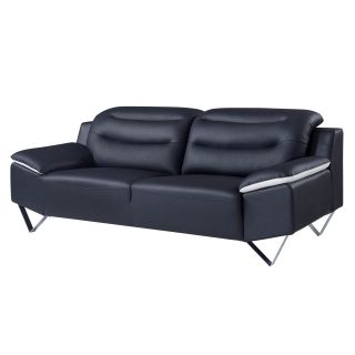 Leather Black/ White Modern Sofa