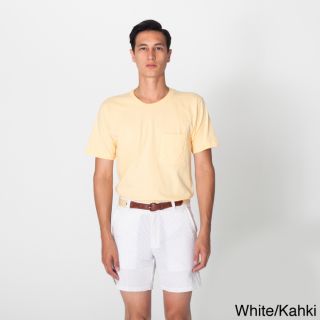 American Apparel American Apparel Mens Kennedy Seersucker Cotton Shorts Khaki Size 26