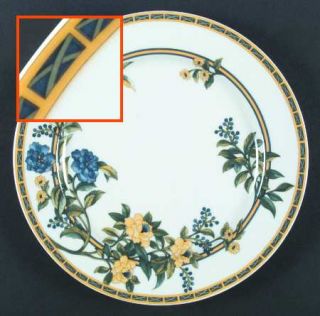 Royal Worcester Rio Dinner Plate, Fine China Dinnerware   Blue&Yellow Floral,Yel