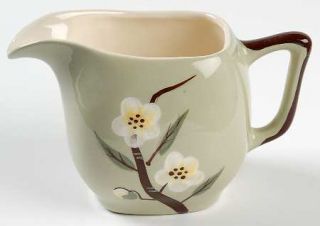Weil Ware Blossom Celadon Creamer, Fine China Dinnerware   Square,White Flowers,