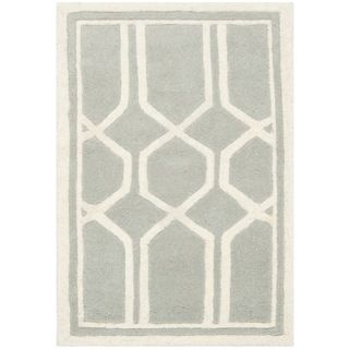 Safavieh Handmade Contemporary Moroccan Chatham Grey/ivory Wool Rug (3 X 5)