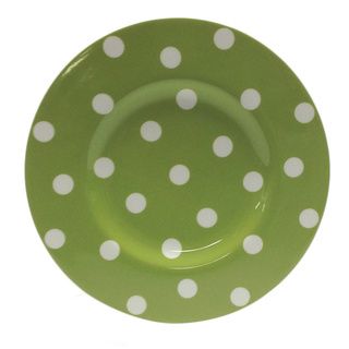 Red Vanilla Freshness Olive Dots 9 inch Salad Plates (set Of 6)