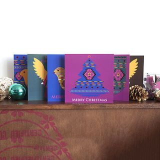 christmas cards six pack tribal christmas by natalie singh