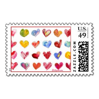 20 Valentine Hearts Small Size Postage Stamps