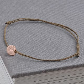 gold mini one love silk bracelet by lindsay pearson