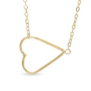 Sideways Heart Necklace in 10K Gold   Zales