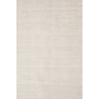 Hand loomed Solid Pattern Ivory Area Rug (5 X 8)