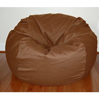 Ahh Products Cocoa Brown Cotton Twill 36 inch Washable Bean Bag Chair Brown Size Large