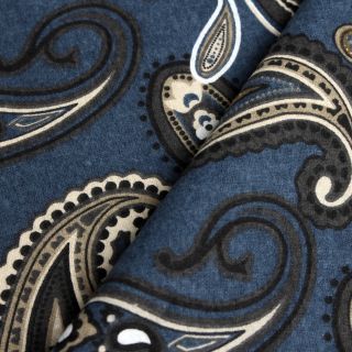 Home City Inc. Paisley 100 percent Cotton Flannel Sheet Set Or Pillowcase Separates Blue Size California King