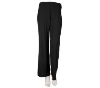 EffortlessStyle by Citiknits Crepe Knit Flat Waistband Pull on Pants —