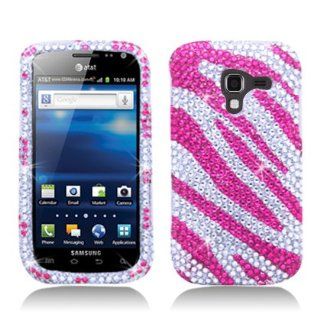 Aimo SAMI577PCLDI686 Dazzling Diamond Bling Case for Samsung Galaxy Exhilarate   Retail Packaging   Zebra Hot Pink/White Cell Phones & Accessories