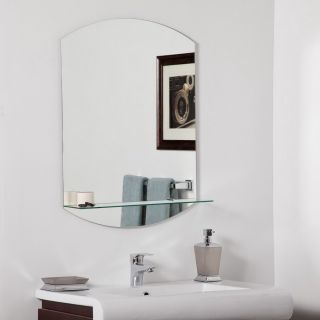 Decor Wonderland Vanessa 31.5 in H x 23.6 in W Arch Frameless Bathroom Mirror with Hardware and Beveled Edges