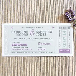 airline boarding pass wedding invitation by project pretty