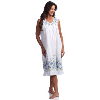 La Cera Womens Cotton Floral Print Gown