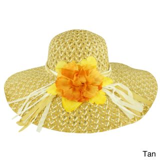 Faddism Faddism Womens Hawaiian Floral Floppy Hat Tan Size One Size Fits Most