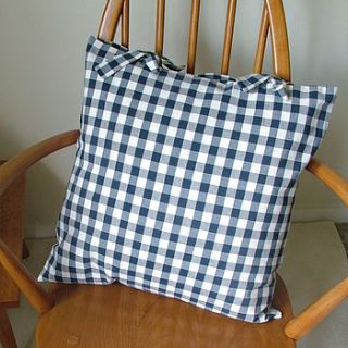 handmade fabric cushion with bow ties by a homespun home