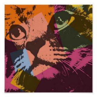 Pop Art Cat Face Poster