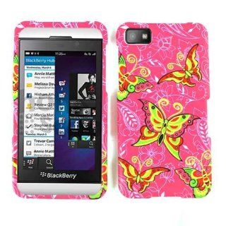 Cell Armor BBZ10 SNAP TE587 Snap On Case for BlackBerry Z10   Retail Packaging   Butterflies on Pink Cell Phones & Accessories
