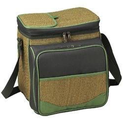 Picnic At Ascot Eco Picnic Cooler For Two Natural Weave/forest Green