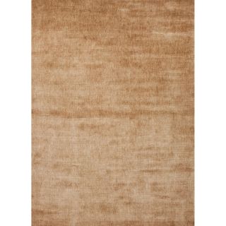 Hand loomed Solid pattern Brown Plush pile Rug (36 X 56)