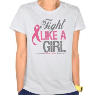 Fight Like A Girl Breast Cancer Awareness Tee Shirt