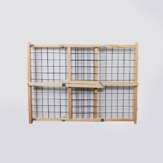 Welland Clear Lacquer Wood Sliding Wire Mesh Dog Pet Gate  Pet Door Barrier Systems 