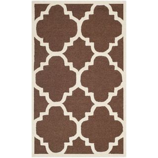 Safavieh Handmade Moroccan Cambridge Dark Brown/ Ivory Wool Accent Rug (2 X 3)