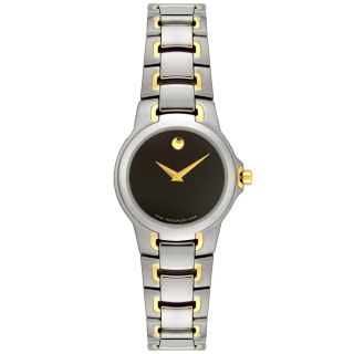 Movado 0604859  Watches,Womens  Meza Two Tone Black Dial, Luxury Movado Quartz Watches