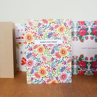bright flowers design birthday card by lucy says i do