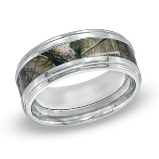 Mens 9.0mm Realtree AP® Camouflage Inlay Comfort Fit Titanium