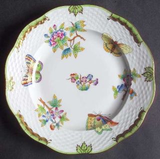 Herend Queen Victoria (Green Border) Salad Plate, Fine China Dinnerware   Flower