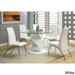 Furniture Of America Furniture Of America Contemporary Picazzo Round 48 inch Tempered Glass 5 piece Dining Set White Size 5 Piece Sets