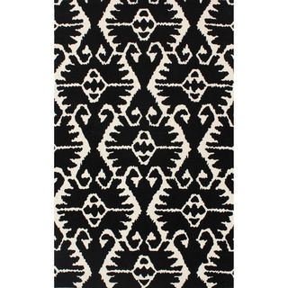 Safavieh Handmade Wyndham Black/ Ivory Wool Rug (8 X 10)