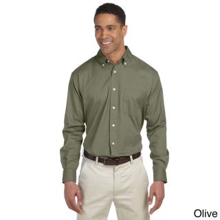 Chestnut Hill Mens Long sleeve Twill Button up Shirt Green Size XXL