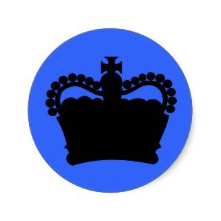 Crown   King Queen Royalty Royal Family Round Sticker