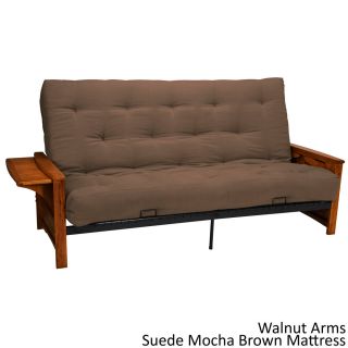 Epicfurnishings Bellevue With Retractable Tables Transitional style Full size Futon Sofa Sleeper Bed Brown Size Full